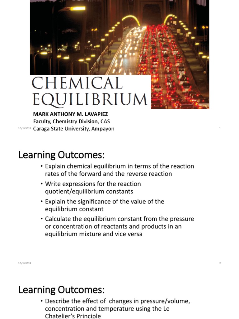 Chapter 15 Chemical Equilibrium | PDF | Chemical Equilibrium | Chemical ...