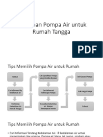 Pemilihan Pompa Air Untuk Rumah Tangga