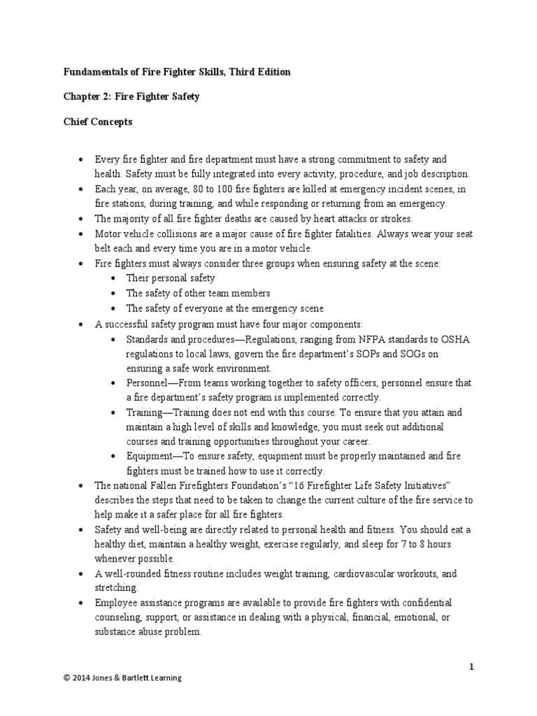 Chapter 2 Fire Fighter Safety Pdf Firefighter Physical Fitness