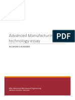 Advanced Manufacturing Technology Essay: Ali Basim S Alnasser