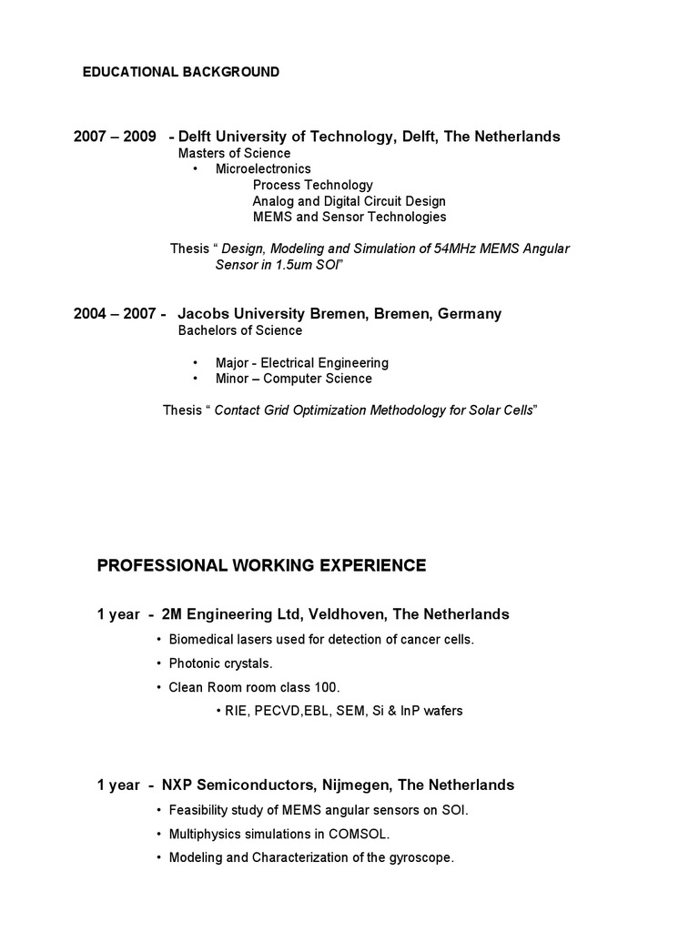 Background & Experience | PDF