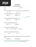 To Be Deleted: Customer Feedback Form Name