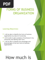 Forms of Business Organization