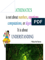 Is Not About, ,, Or: It Is About: Mathematics