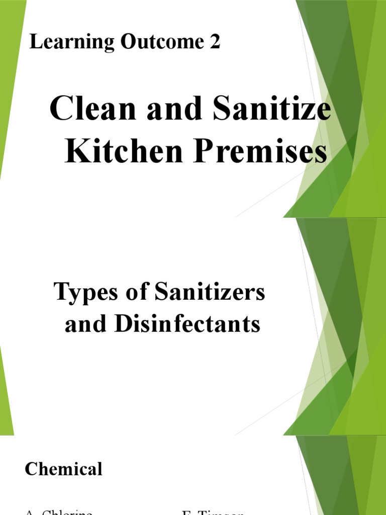 Learning 2 Clean and Sanitize Kitchen Premises PDF