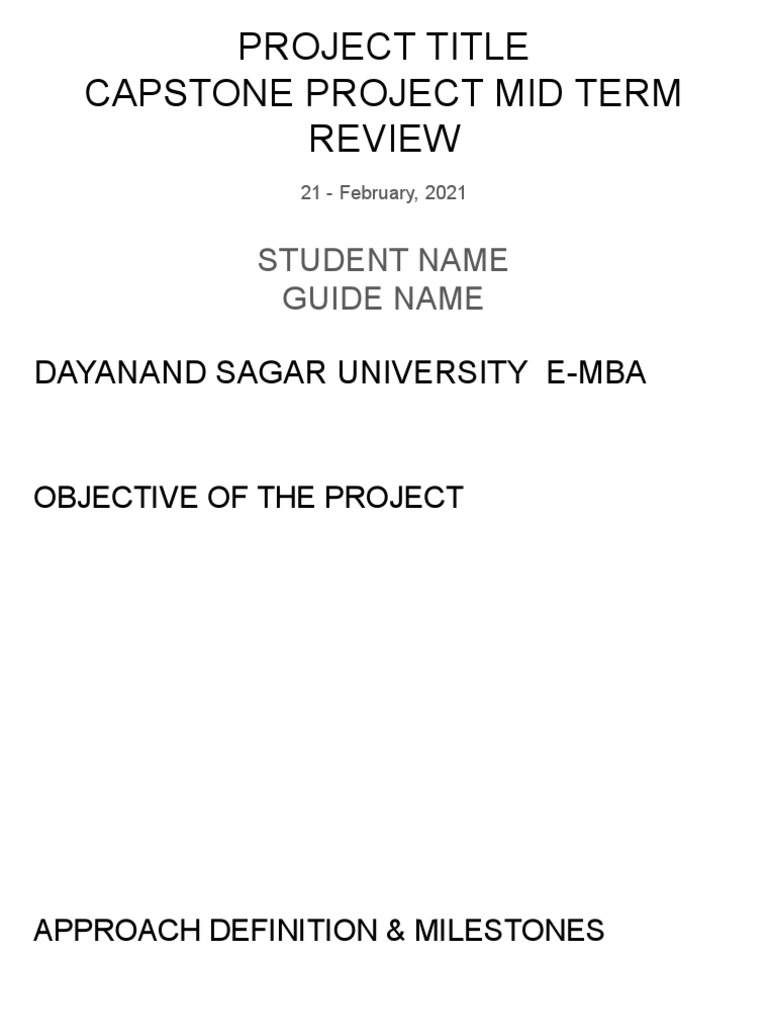 Capstone Project Midterm Review | PDF | Computers | Technology ...