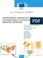 Sustainability Assessment of Second Life Application of Automotive Batteries (SASLAB)