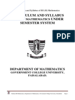 Curriculum and Syllabus Under Semester System: Bs (H) in Mathematics
