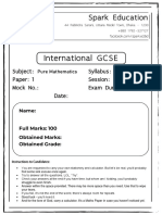 Pure Maths Paper 1 Set A12 (Spark Ed)