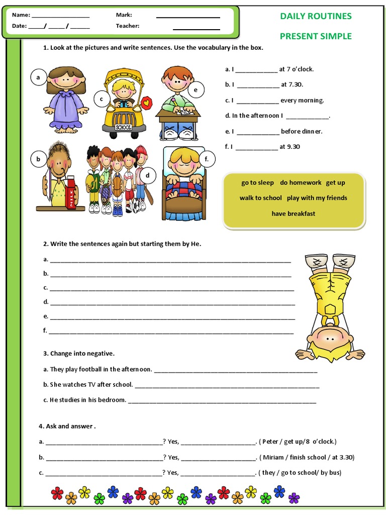 Daily Routines in Present Simple | PDF