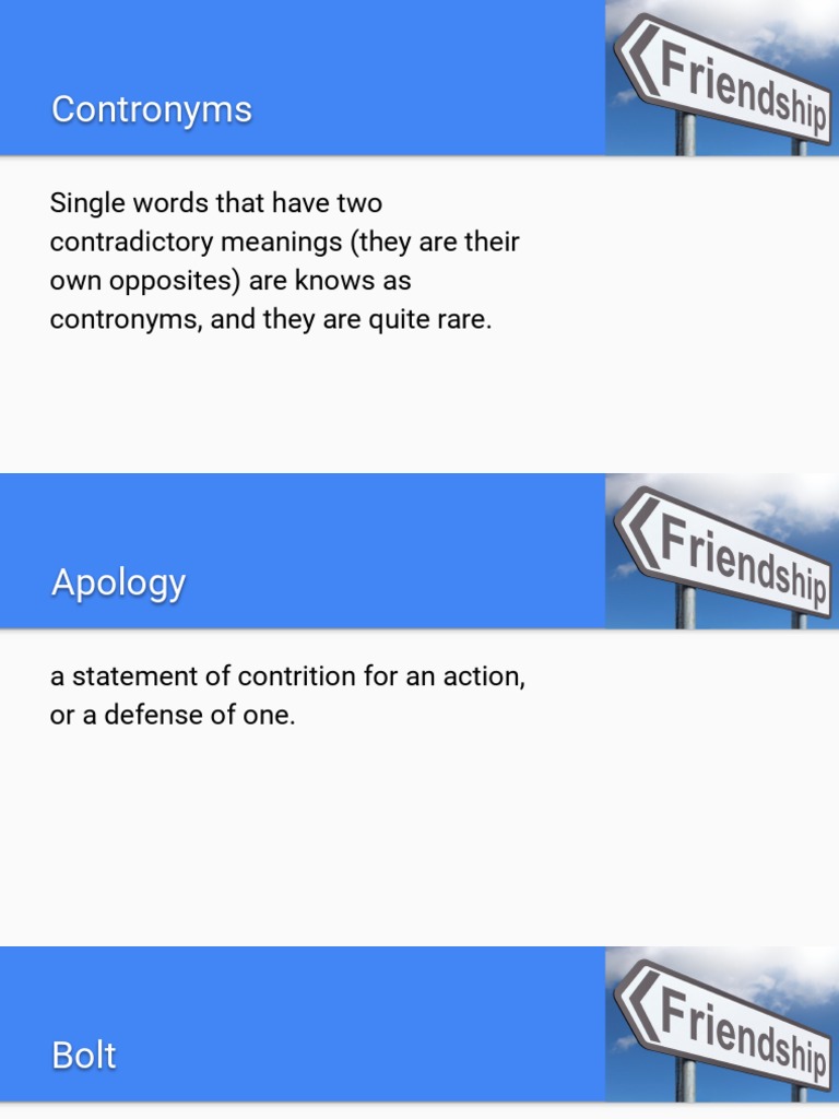 Understanding Contronyms: Words with Dual Meanings | PDF | Science ...