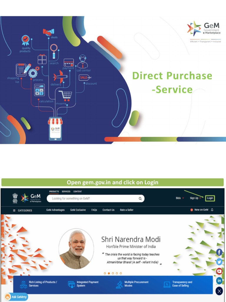 Direct Purchase on GeM Portal Guide | PDF | Finance & Money Management