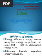Topic: Efficiency of Energy and Water Resources-Environmental Challenge Awais Hassan (BSEN01201003) BS-Environmental Sciences