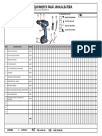 Checklist equipamento parafusadeira manual