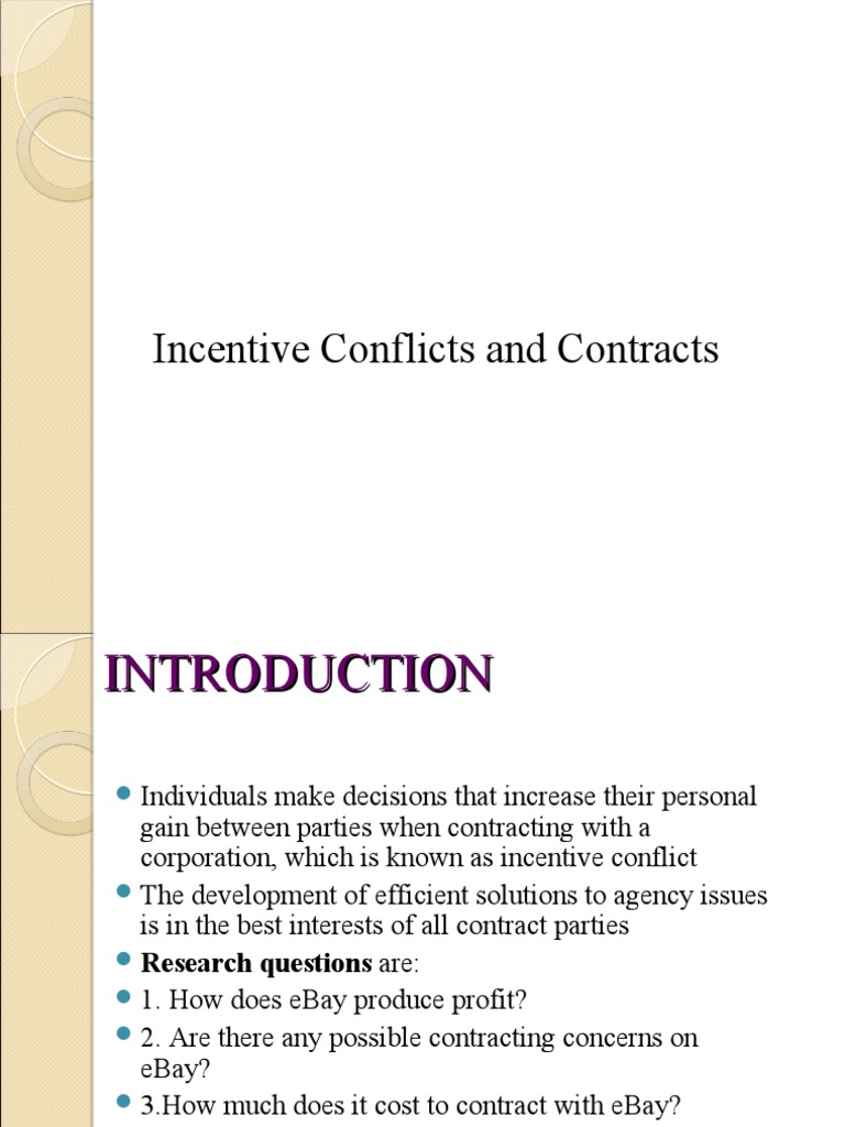 Incentive Conflicts and Contracts | PDF