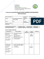 List of Task During Work Immersion 1