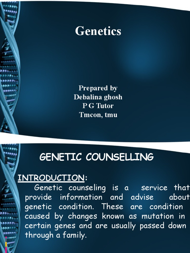 Introduction to Genetic Counseling | PDF | Genetic Counseling | Genetic ...