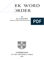 Kenneth J. Dover - Greek Word Order -Cambridge University Press (1960)