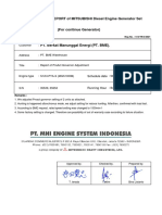 MAINTENANCE REPORT of MITSUBISHI Diesel Engine Generator Set