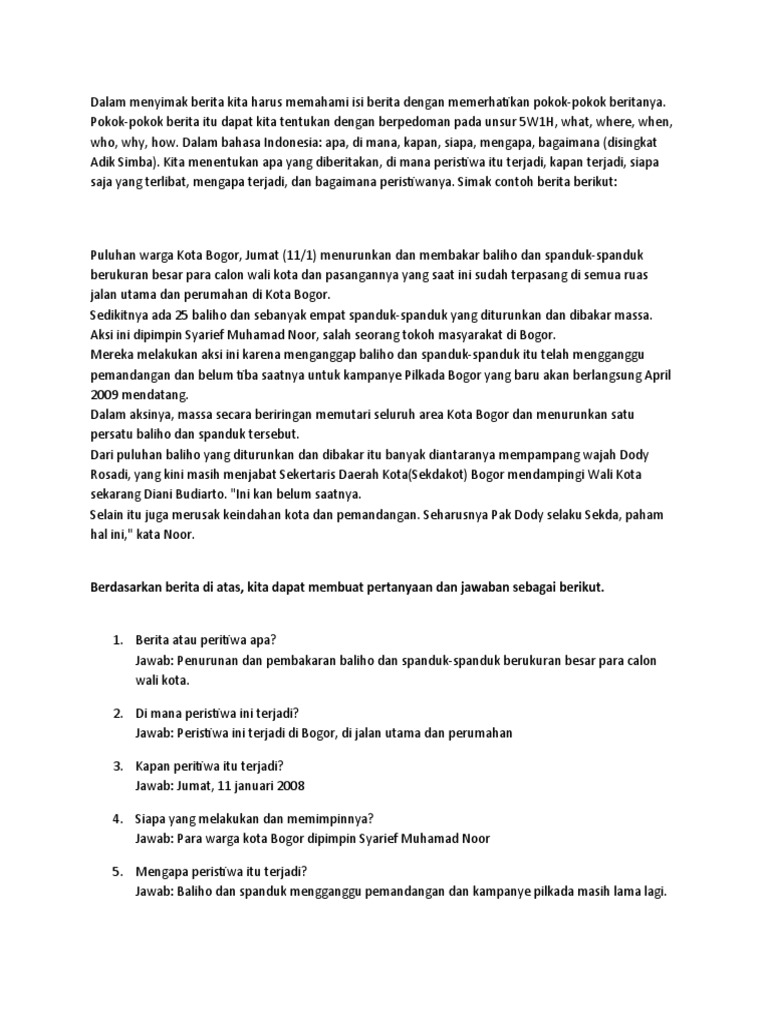 Cerita 5w 1h PDF Politik