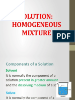 Solution: Homogeneous Mixture