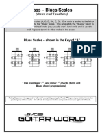 Bass - Blues Scales: Blues Scales - Shown in The Key of "A"