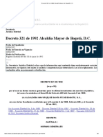 Decreto 321 de 1992 Alcaldía Mayor de Bogotá, D.C