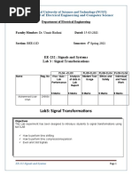 EE-232: Signals and Systems Lab 3: Signal Transformations