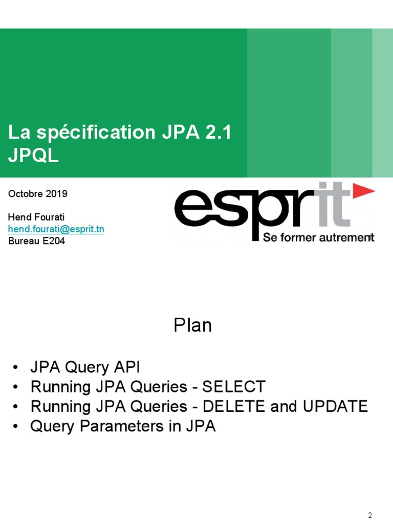 Guide sur JPQL et JPA 2.1 | PDF
