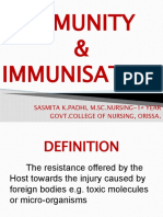 Immunity & Immunisation: Sasmita K.Padhi, M.SC - Nursing-1 Year Govt - College of Nursing, Orissa