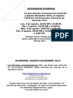 Aviso Matricula - Electivas Ii Semestre de 2014 - 3340