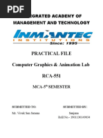 Practical File Computer Graphics & Animation Lab RCA-551: Integrated Academy of Management and Technology