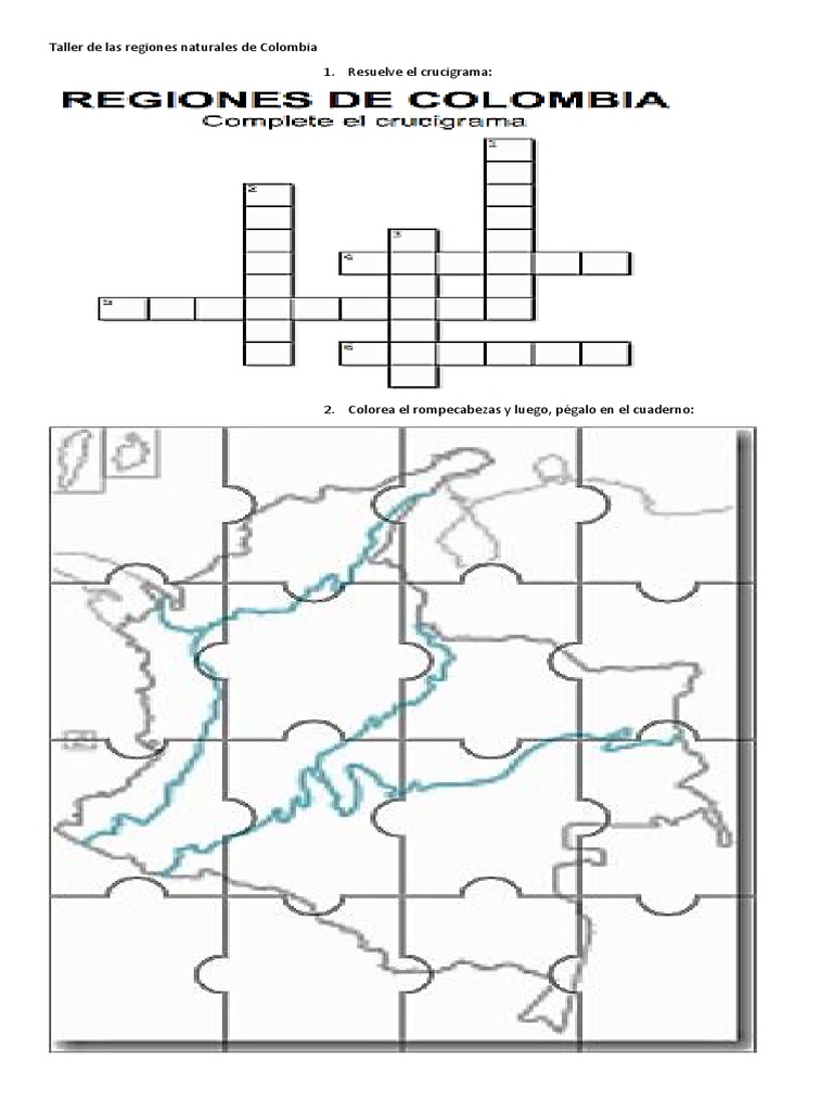 Actividades sobre Regiones Naturales de Colombia | PDF | Métodos y ...