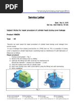 HGS-HSM-SL-19-016 - Notice For Repair Procedure of Cyl - Head Closing Cover Leakage