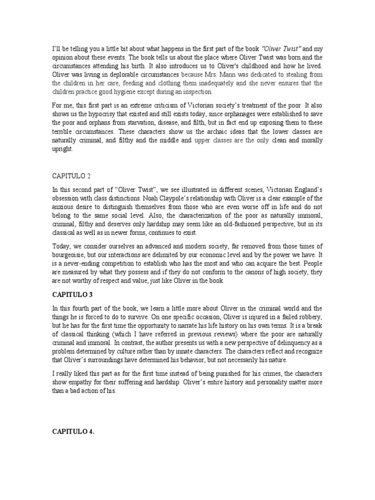Oliver Twist, Comments of Book | PDF | Oliver Twist | Poverty
