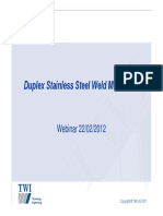 Duplex Stainless Steel Weld Metallurgy Slides - 220212