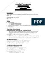 Izzy Fernandez - Teaching Resume Assignment - 3170408