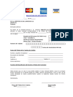 Formato de Tarjeta de Credito 2019 GRUPO FE