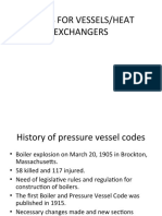 Codes For Vessels/Heat Exchangers