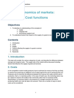 Economics of Markets: Cost Functions: Objectives