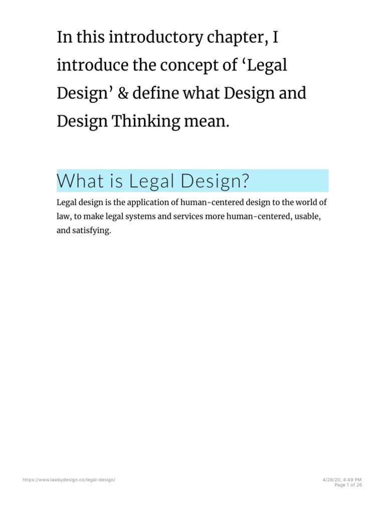 Introduction to Legal Design Concepts | PDF | Design Thinking | Design
