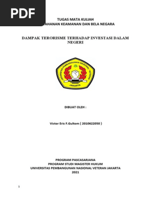 Upn Makalah Dampak Terorisme Dalam Investasi Dalam Negeri Pdf