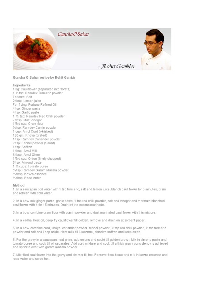 Recipes From Masterchef India | PDF | Foods | Chutney