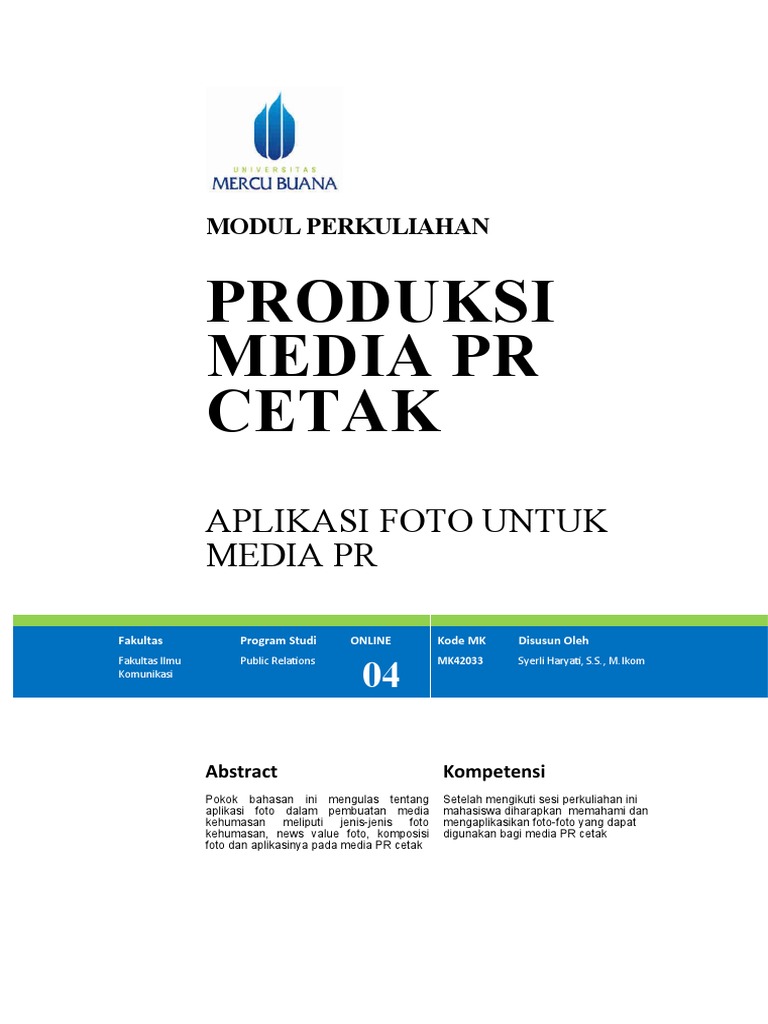 Modul 4 Produksi Media Pr Cetak Pdf