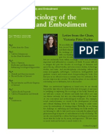 Spring 2011 Newsletter Sociology of The Body and Embodiment