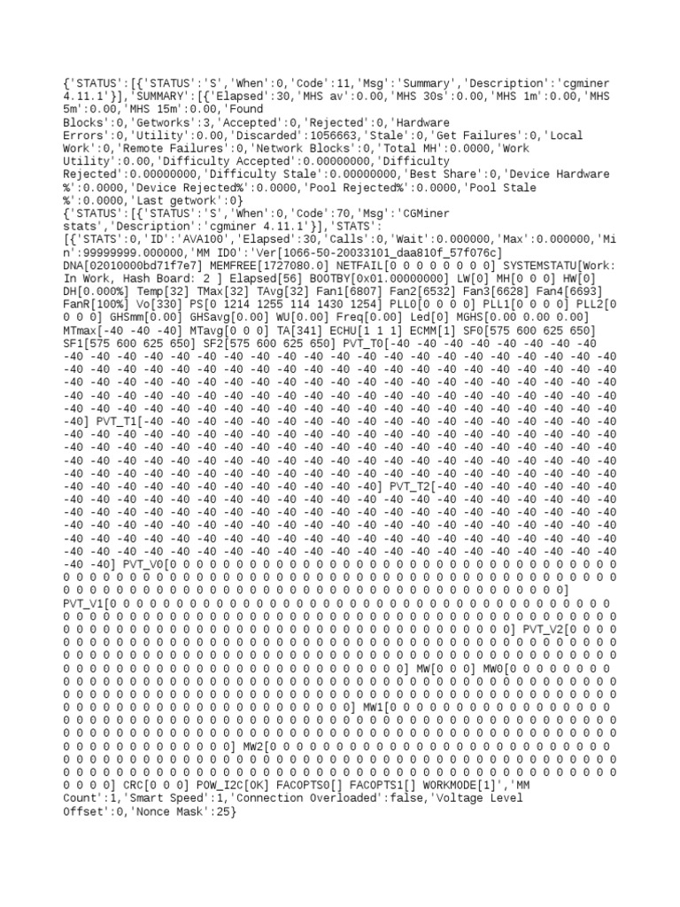Avalon Miner Log PDF Computer Engineering Computer Science