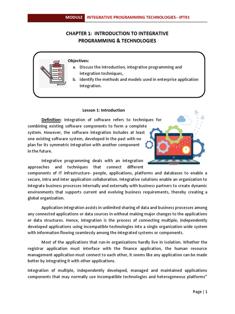 Chapter 1: Introduction To Integrative Programming & Technologies | PDF ...