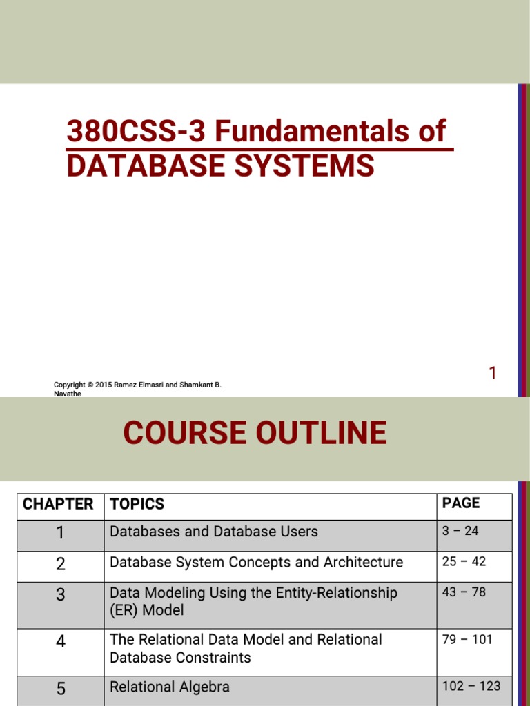 CH1 - 380CSS-3 - Fundamentals of Database Systems-Merged | PDF ...