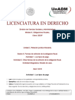 Licenciatura en Derecho: Actividad 1. Los Tipos de Pago