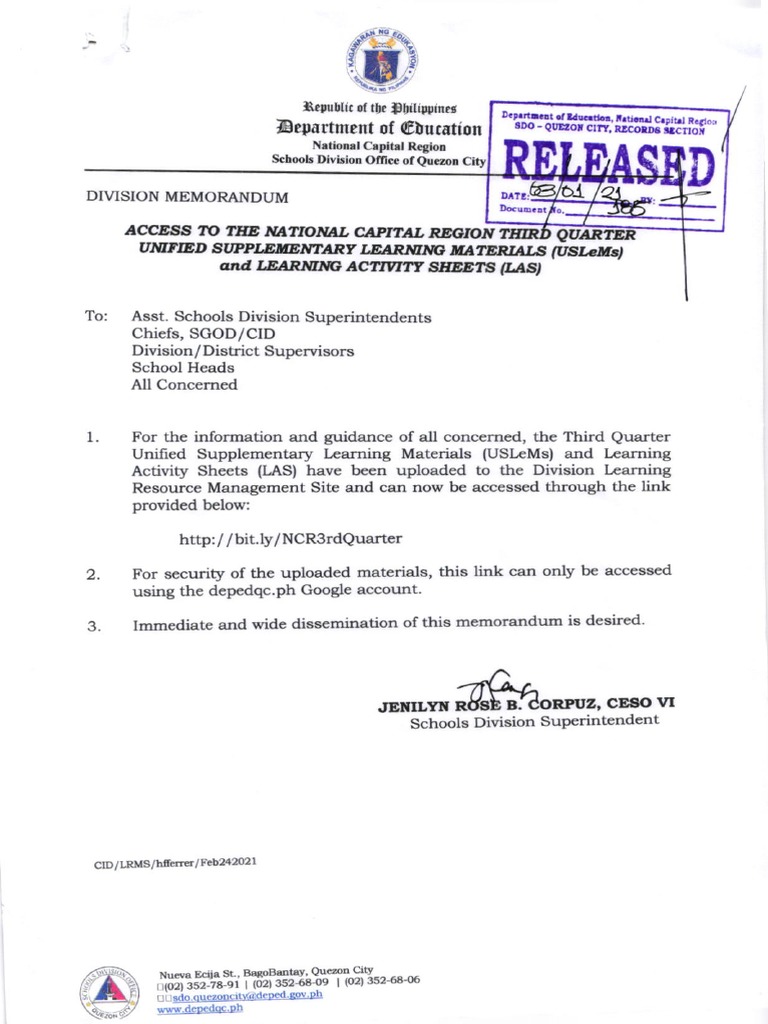 Access To The National Capital Region Third Quarter Unified